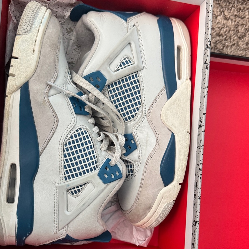Jordan Kids White and Blue Sneakers